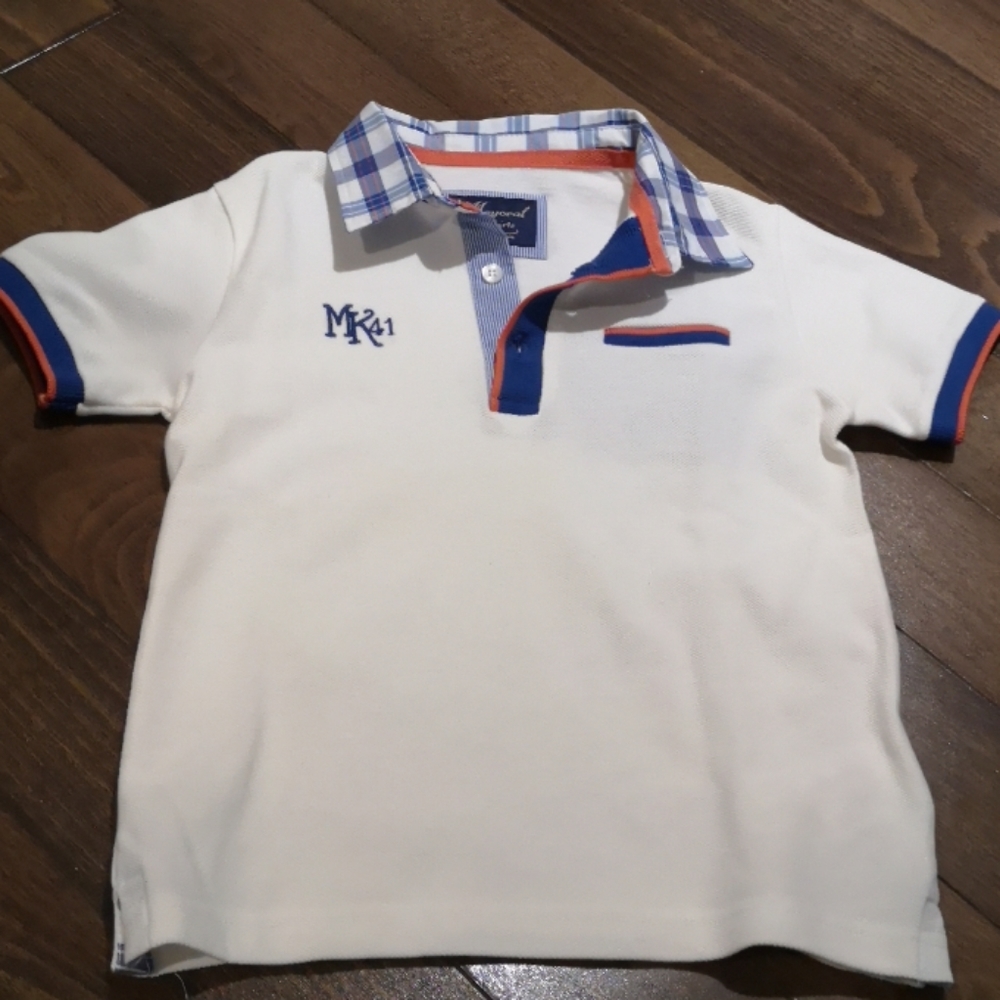Mayoral white polo shirt boys size 4